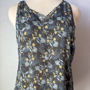 CAbi Fern Blouse #3450 Floral Sleeveless Double Layer Sheer-XL
